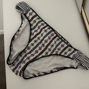 Jessica Simpson Printed Bikini Bottoms - Navy & Red Accents